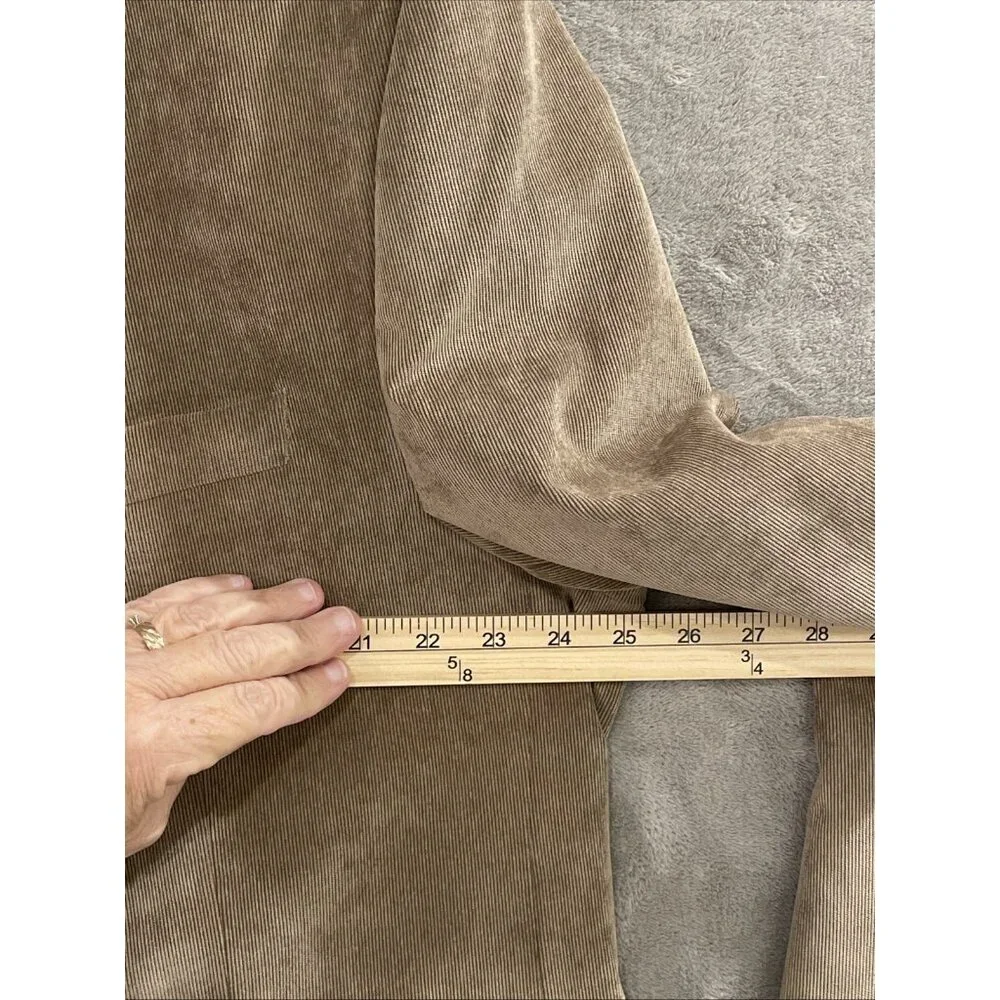 Chaps Men's 48L Tan Camel Corduroy‎ 2 Button Blazer Jacket Sports Coat Wedding